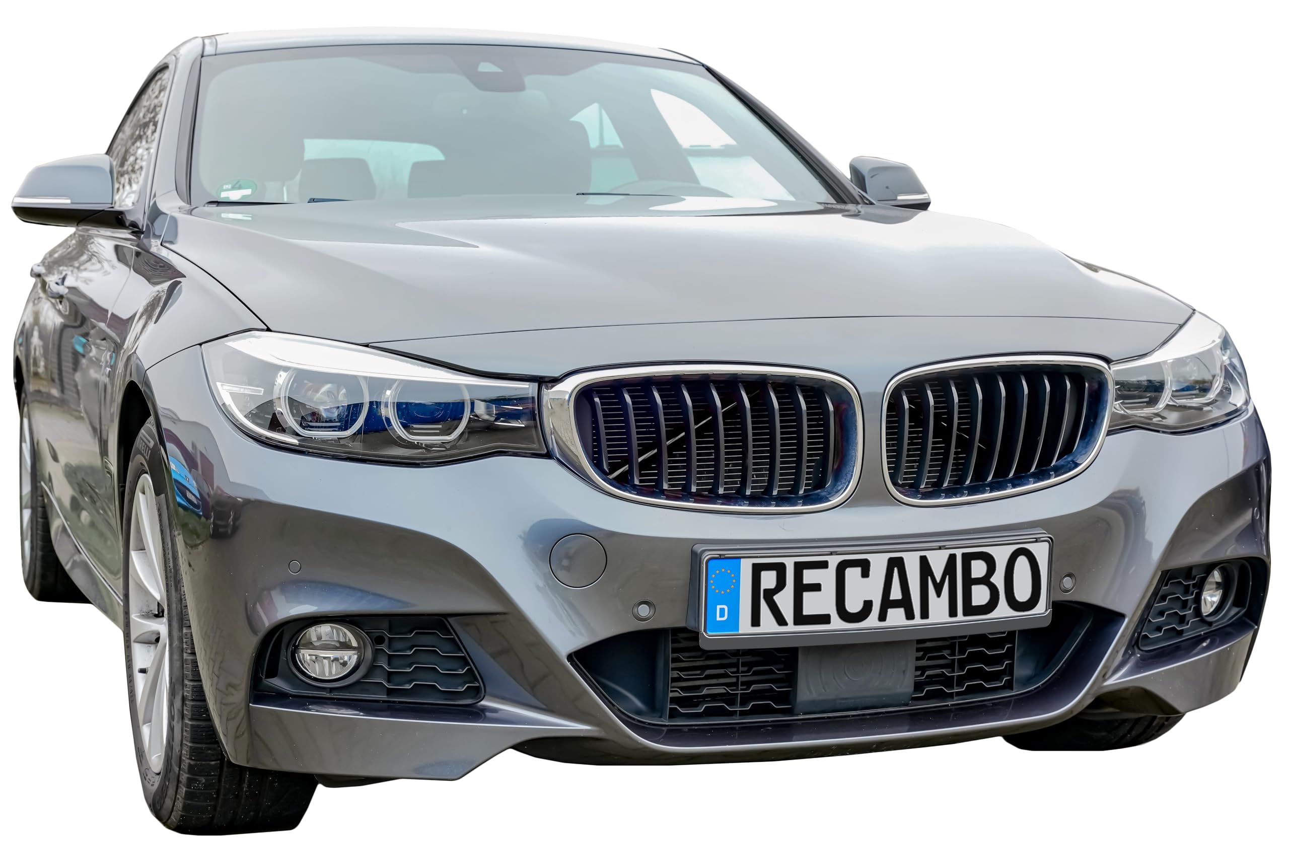 RECAMBO Kühlergrill-Zierleisten Schwarz matt - sportliche V-Streben zum Aufstecken - hochwertiges Tuning-Zubehör aus ABS - passend für BMW 3er G20 G21 G28 | Schwarz