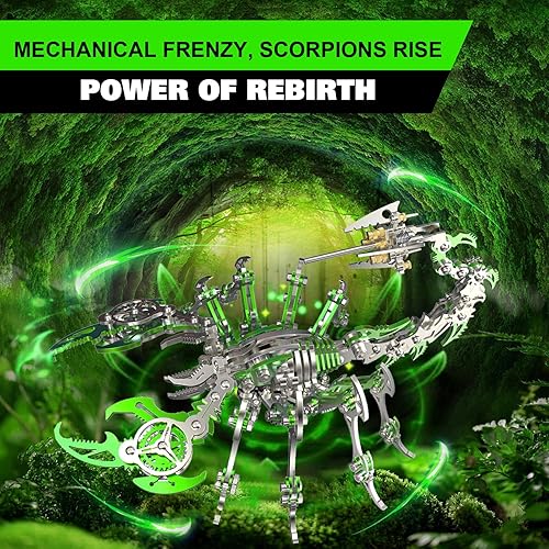 Miniatura 2 de Rompecabezas de metal 3D para adultos, rompecabezas de metal escorpión, kits de bricolaje para construir, exquisita idea de recuerdo coleccionable,