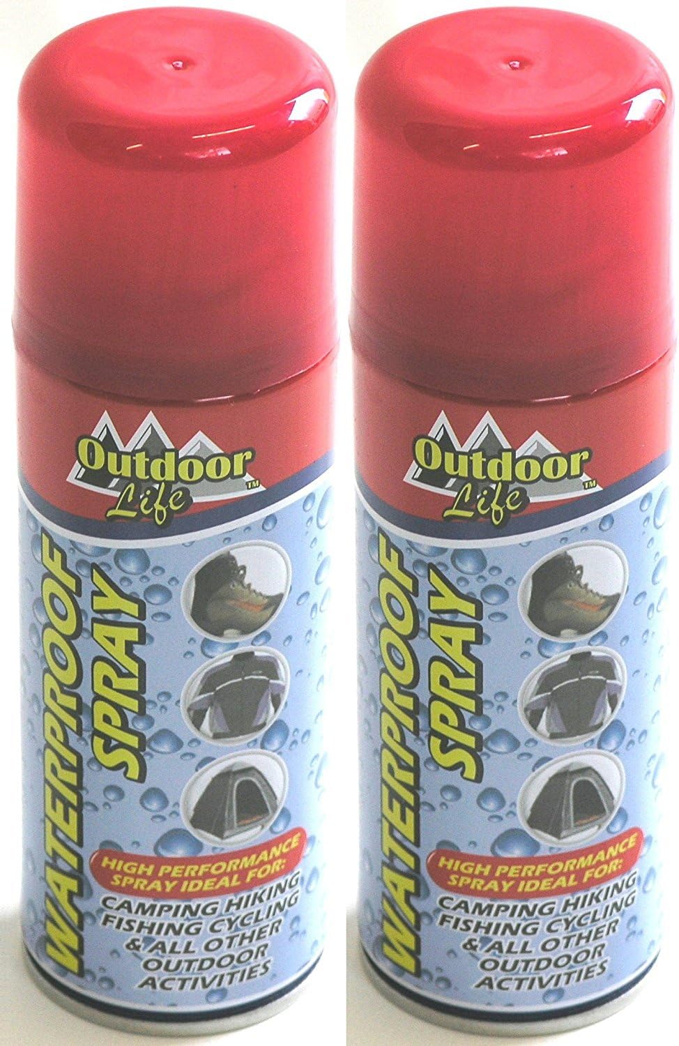 2 x 200ml Waterproof Spray For Most Outdoor Items. Camping Clothing Fishing Maps
