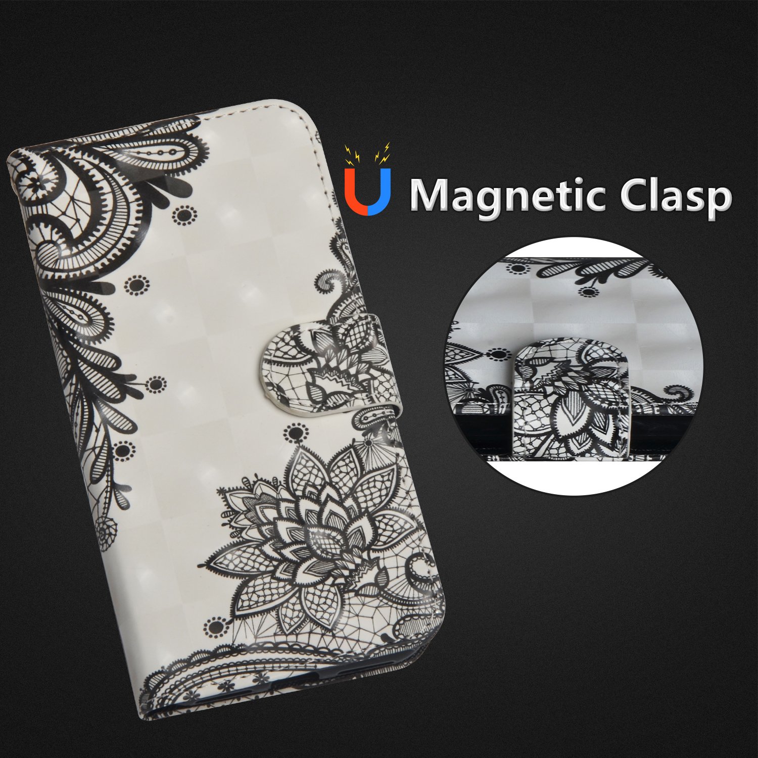 Sunrive Cover Per Huawei Nova Lite Plus, Custodia con supporto di stand e in Pelle artificiale per carte di credito Portafoglio Flip Chiusura Magnetica Protettiva(Tigre di gatto