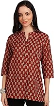 BLOCKS OF INDIA Cotton Hand Printed Short Kurti for Women