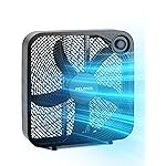Pelonis Box Fan 20 Inch - Adjustable 3 Speeds For the Perfect Noise Level for Sleeping - 4 Blade Technology Provides Powerful Airflow to Beat the Heat - Sleek Design, Lightweight, Durable, Black