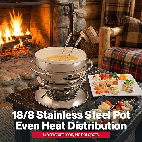 Miniatura 36 de Swissmar Summit - Juego de fondue de hierro fundido negro mate de 10 piezas, ideal para derretir queso, chocolate, mantequilla y más, perfecto