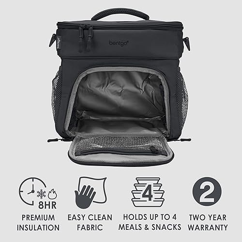 Vista 31 de Bentgo Prep Deluxe - Bolsa aislada para varias comidas, bolsa para lonchera, con capacidad para 5 comidas, aislamiento prémium hasta 8 horas, Verde
