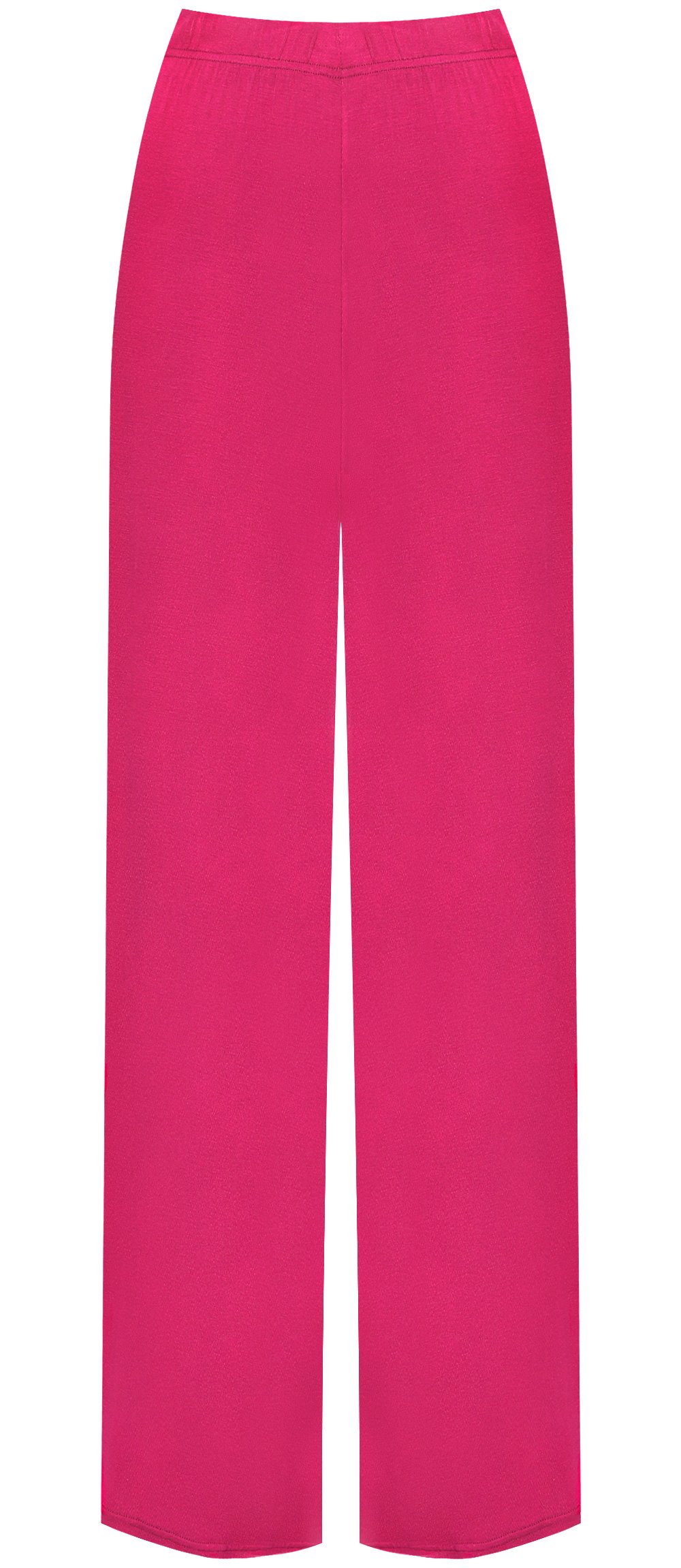 WearAll Ladies Palazzo Wide Leg Flared Elasticated Stretch Plus Size Plain Trousers Magenta 20/22