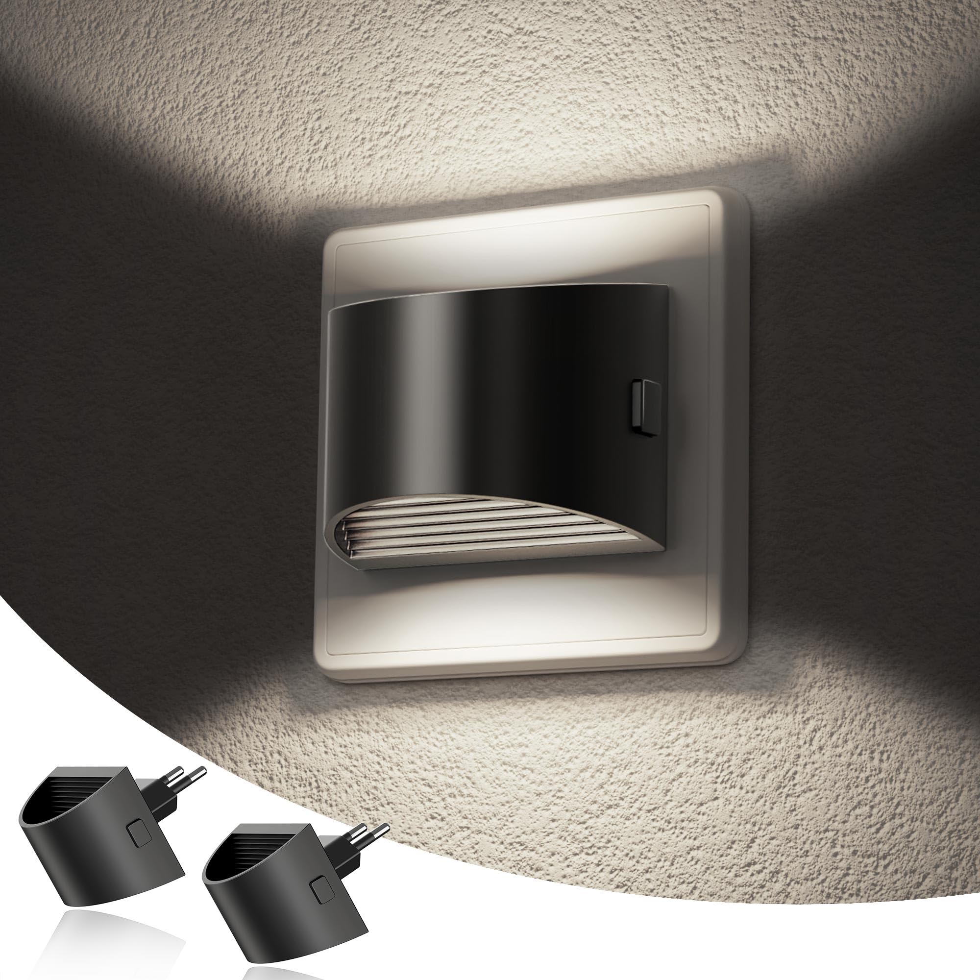 JandCase Steckdosennachtlicht mit automatischem Dämmerungssensor, 2 Stück nachtlicht steckdose dimmbar, Ideal für Kinderzimmer, Flur, Schlafzimmer, Badezimmer