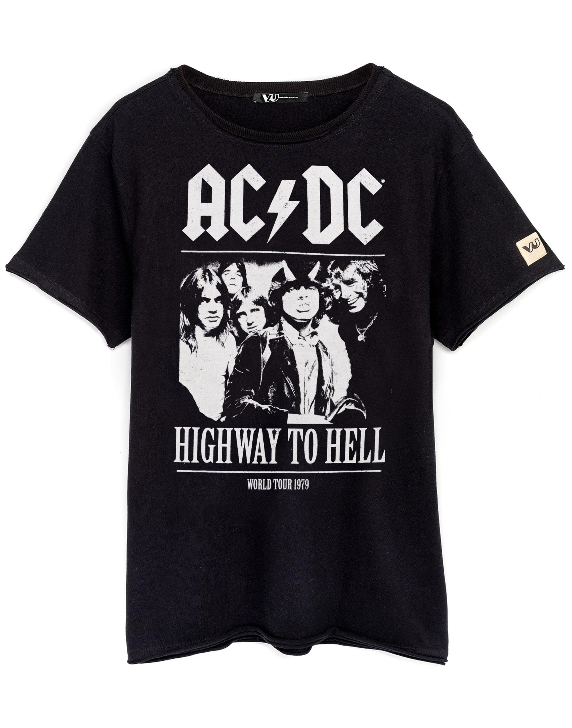 AC/DC T-Shirt for Men and Women | Unisex Black Short Sleeve Rock Band Black Tee | Distressed Highway to Hell Song Album | Music CD Gifts Merchandise