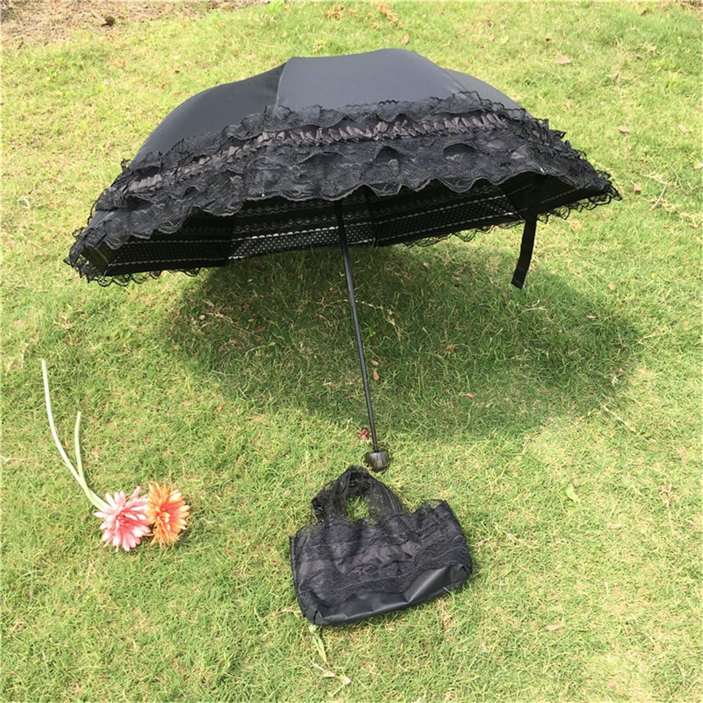 Sun Umbrella UV Parasol Lace Folding Umbrellas Parasols Waterproof 8 Ribs for Lady Women Umbrella in Summer