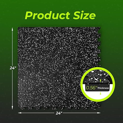 Miniatura 6 de Alfombrillas de goma EVA de alta densidad de 1/2 pulgada de grosor, 48 pies cuadrados, antideslizantes, 12 piezas, azulejos de rompecabezas