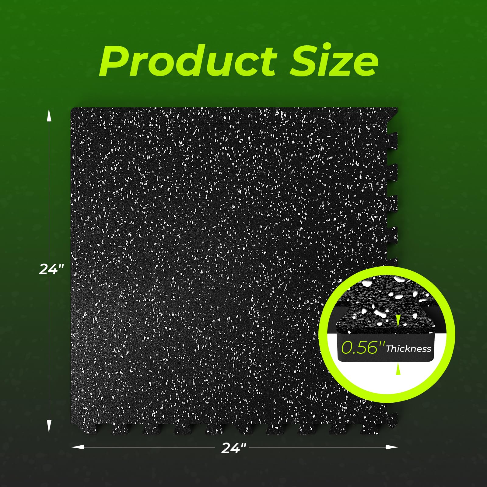 AIRHOP Thick 96 Sq Ft Exercise Equipment Mats, 24Tiles