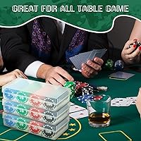 Vista 5 de Lewtemi Juego de fichas de póquer con denominaciones, contadores de plástico, fichas de casino con soporte de póquer, caja de almacenamiento