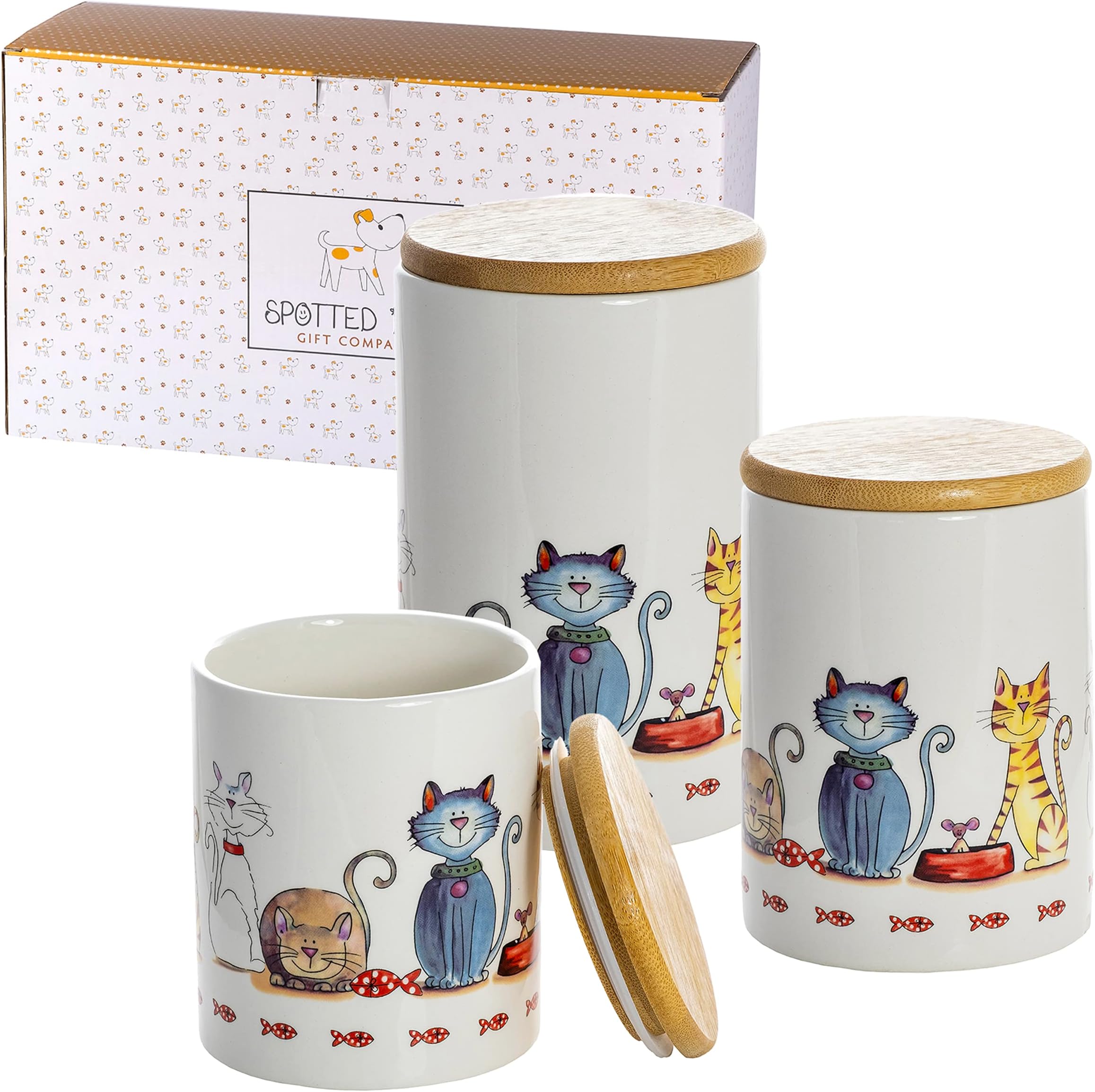 SPOTTED DOG GIFT COMPANY Canister Sets for Kitchen, Ceramic Kitchen ...