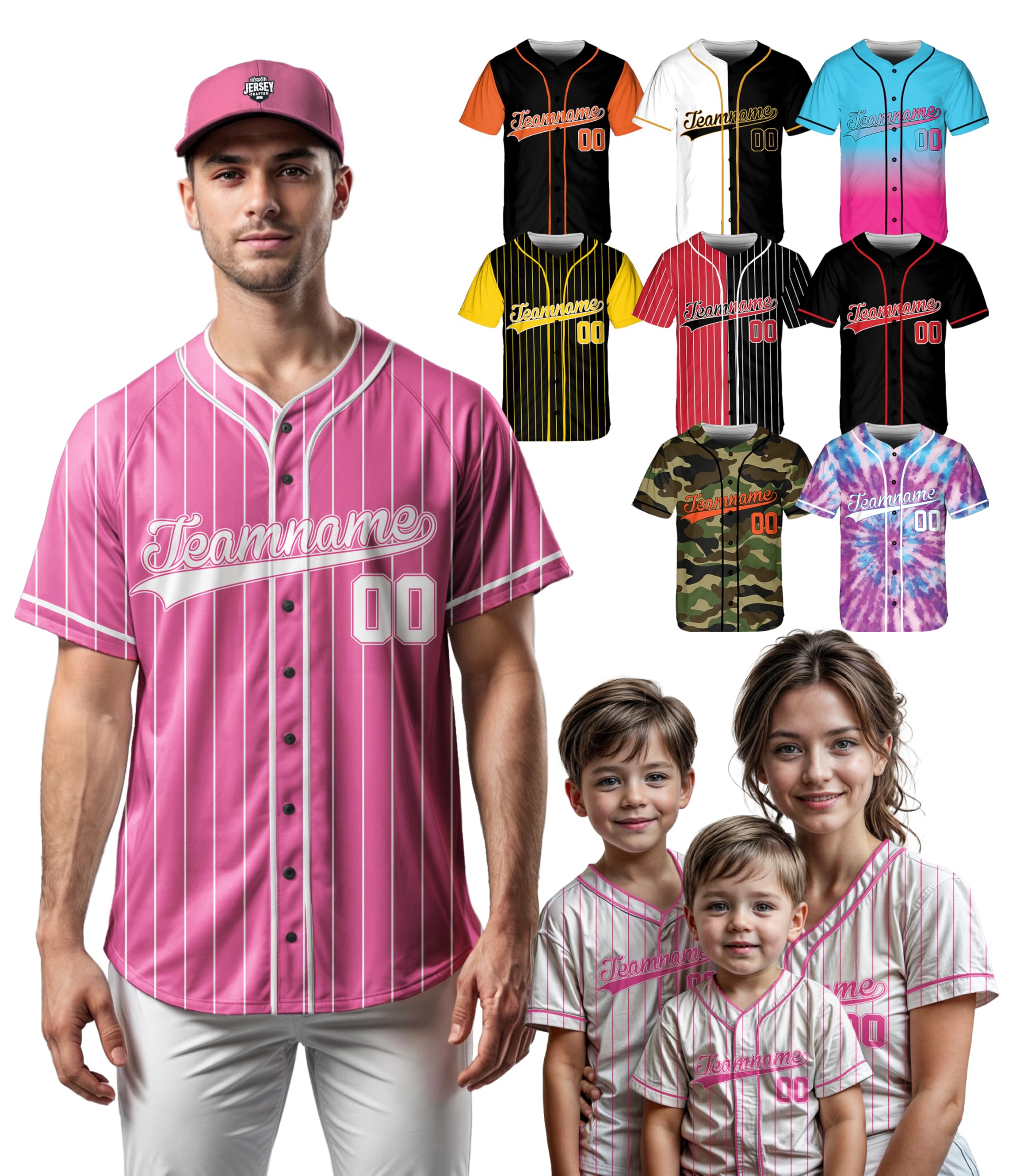 Custom Baseball Jersey - Personalized Softball Uniform Customized Sport Shirt with Printed Name Number Logo for Men Women Adult Youth Toddler Boy Girl
