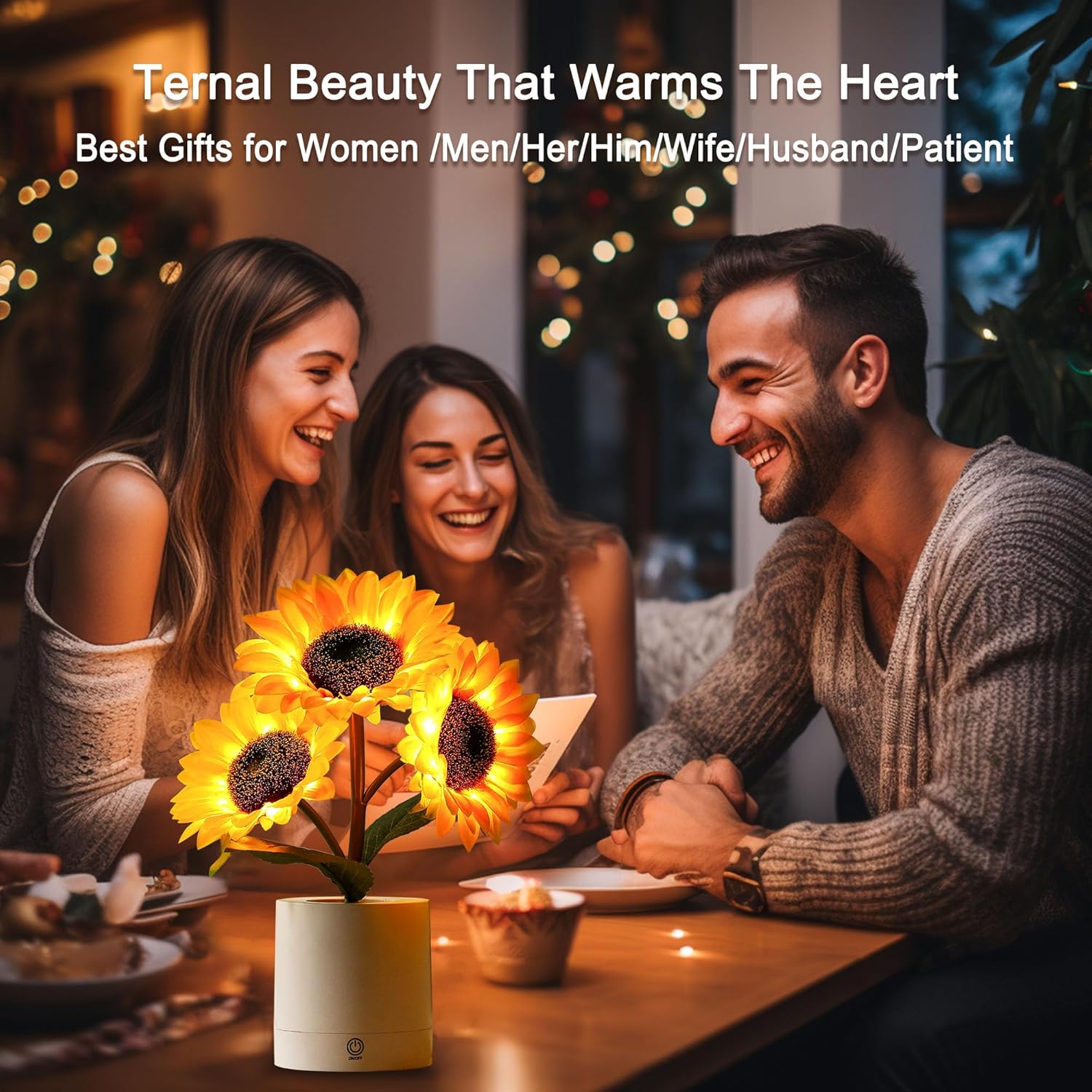 Sunflower Flower Lamp Gifts for Birthday Christmas Valentines Mothers Day Gifts for Women Mom Grandma Girlfriend Friend Wife Anniversary Birthday, Bedroom Bar Coffee Shop Sunflower Light Lamp Decor