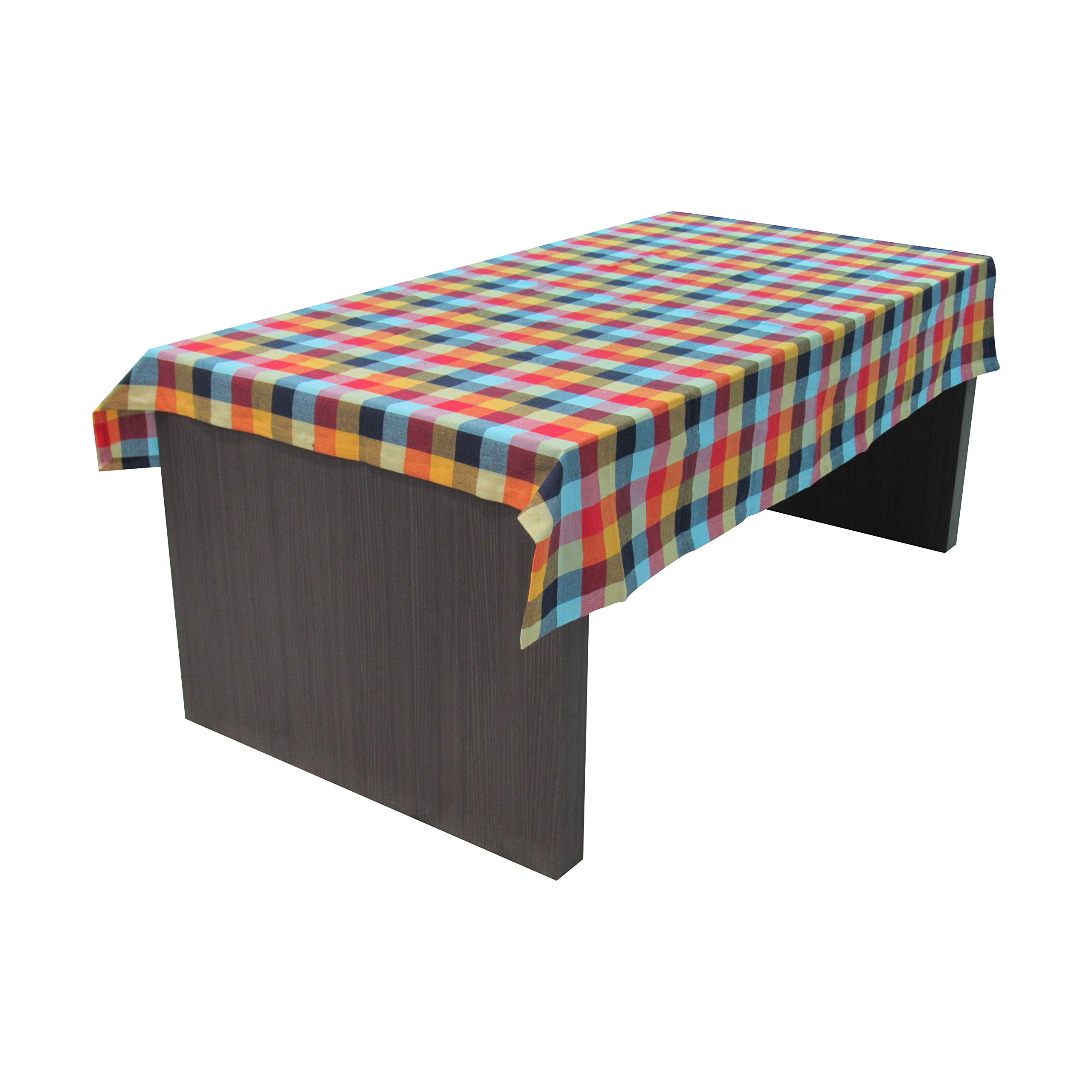 PIXEL HOME DECOR © Cotton Rectangular Table Cover (Multicolour, 4.5 ft x 4.5 ft,Pack of 1), Medium