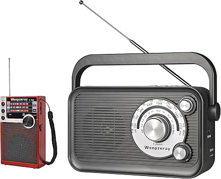 Y-706 Portable Pocket Radio AM FM SW Band ReceiverRed and D218 Retro Portable AM FM SW Radio Great Sound BT Speaker Radio Grey