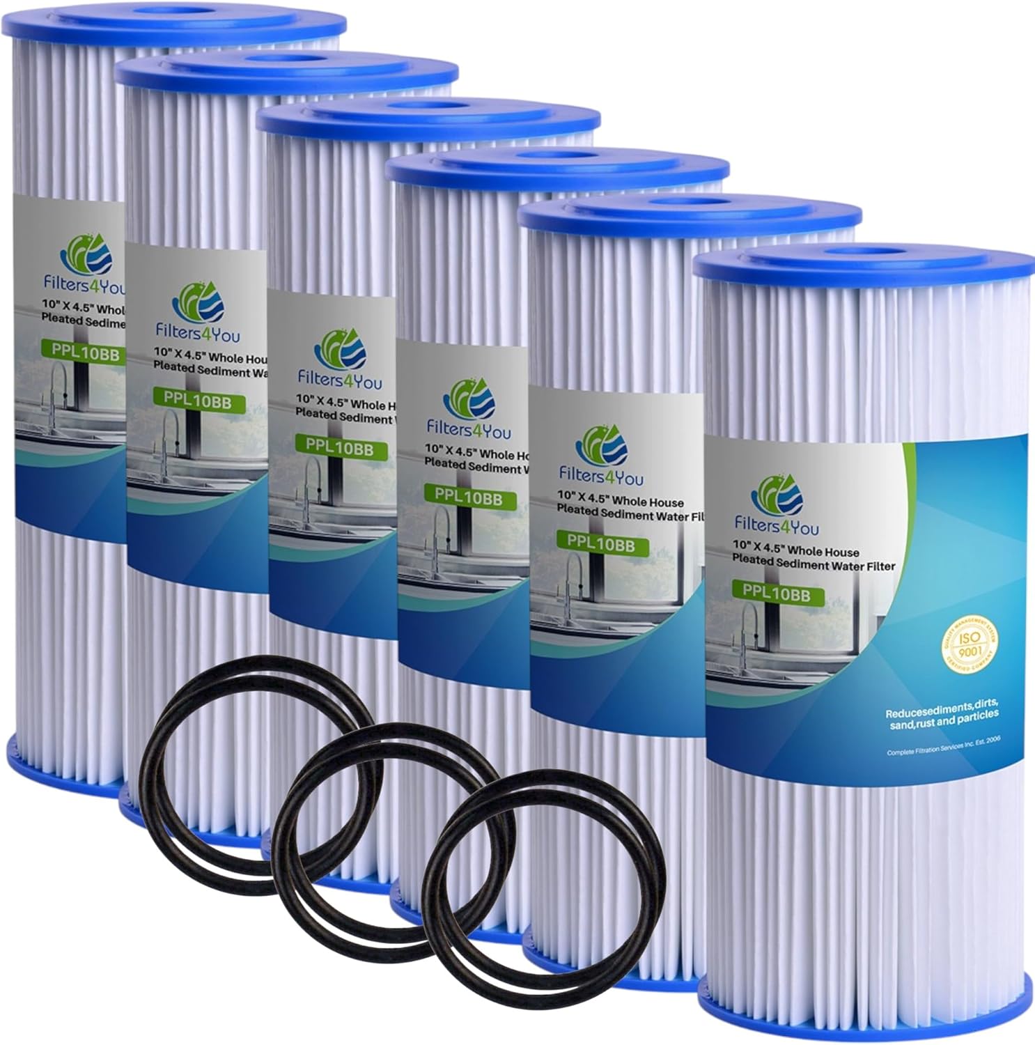 CFS – Pleated Water Filter Cartridges Compatible with FXHSC, R50-BBSA, R50-BB, WFHDC3001, W50PEHD, GXWH40L Models – Removes Bad Taste – Whole House Replacement Filter Cartridge (8 Pack)