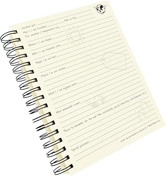 Write it Down series by Journals Unlimited, Guided Journal, Vacation, The Traveler's Journal, Full-size 7.5x 9, Blue Hard Cover, Made in USA