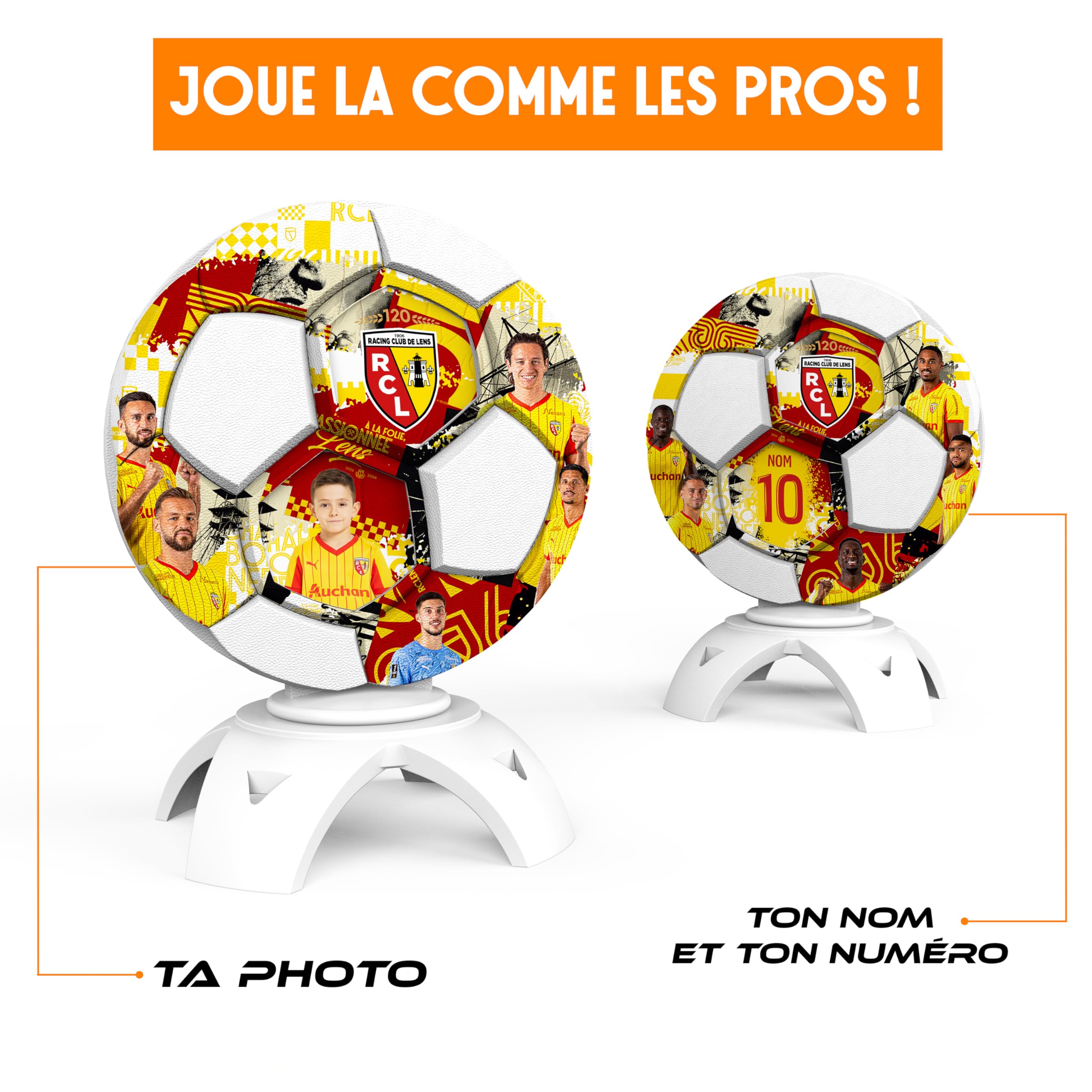Trophée Collector RC Lens Officiel – Personnalisable avec Photo, Nom & Numéro | Objet de Collection Supporter, Cadeau Unique Made in France