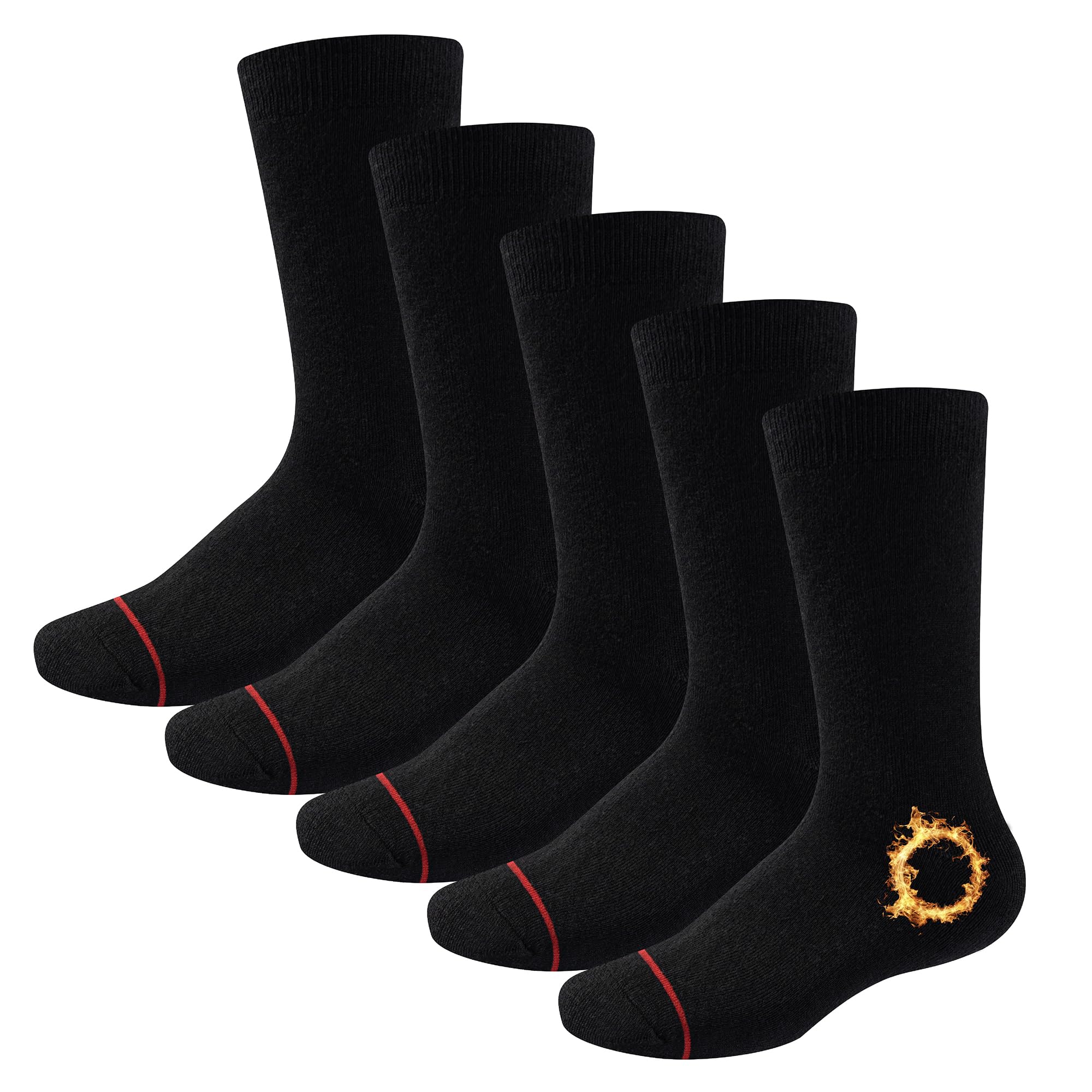 The Essentials Wardrobe Men's Black 5Pk Thermal Socks - Uk 6-11/Eu 39-45