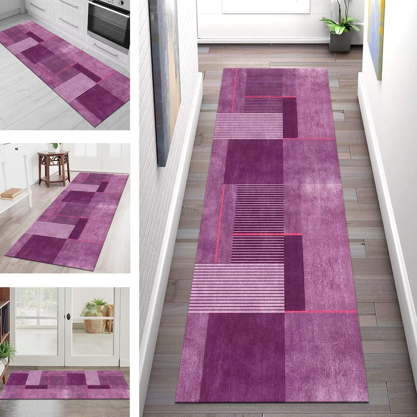 Tapis de passage bleu 40x60 cm abstrait 3D lavable pour sol bureau