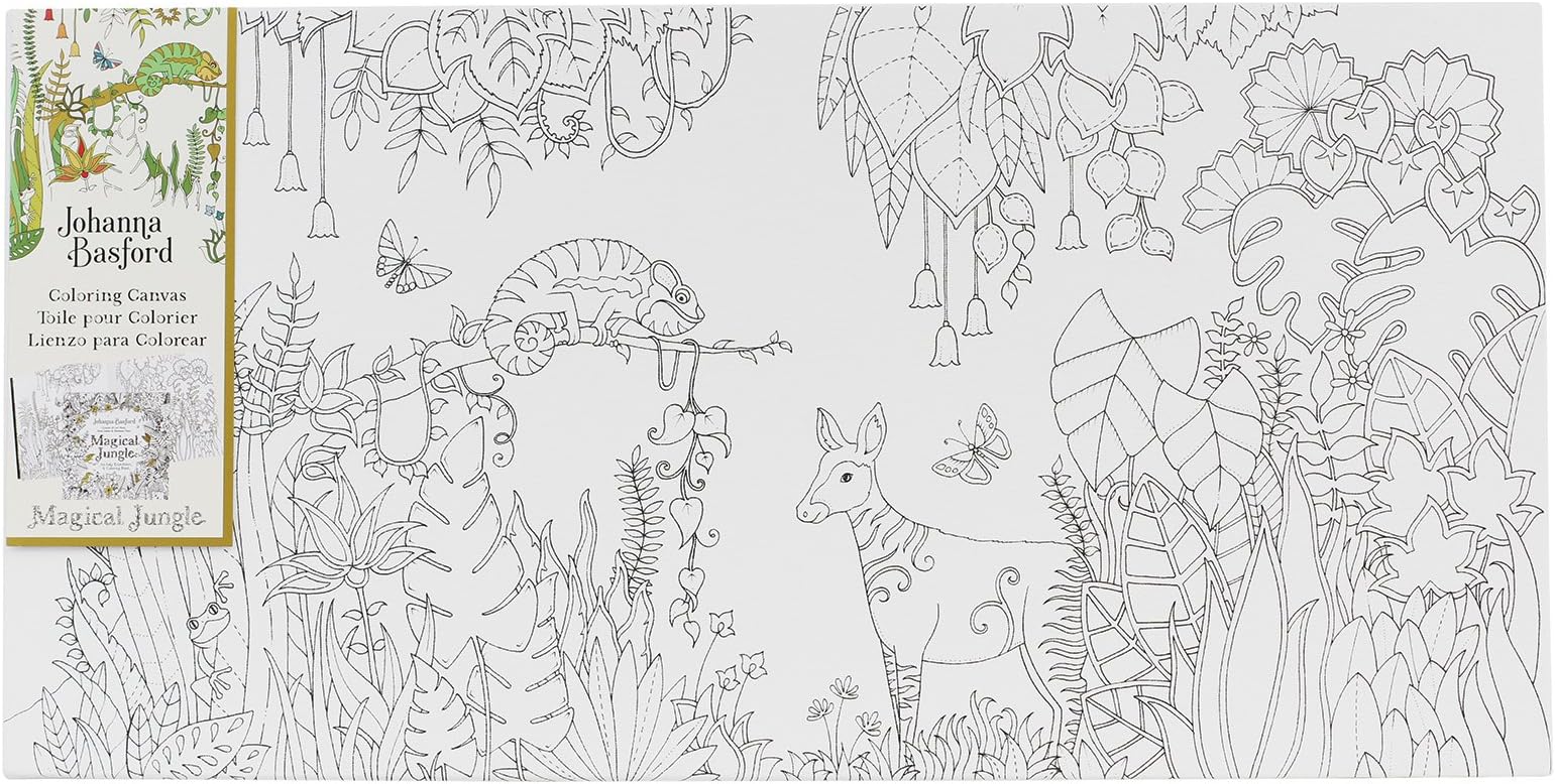 Art Alternatives Johanna Basford Coloring Canvas, Magical Jungle Landscape
