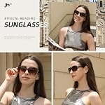 JM Classic Bifocal Reading Sunglasses Square Rectangular Stylish Gradient Sun Readers for Women