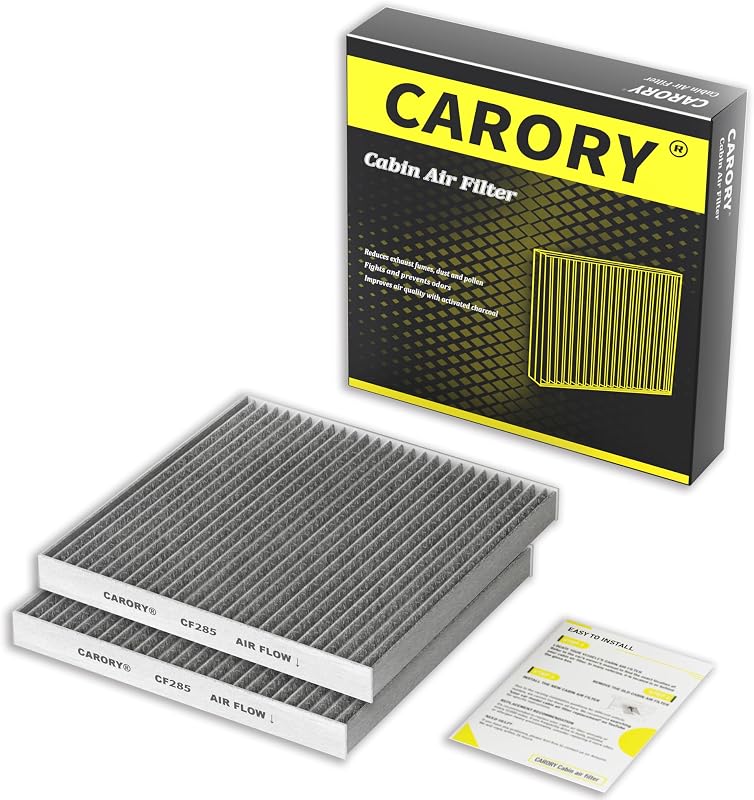 Filtro de cabine com carvão ativado Carory CF285-2PK para Toyota, Lexus, Subaru, Land Rover e outros – Pacote com 2