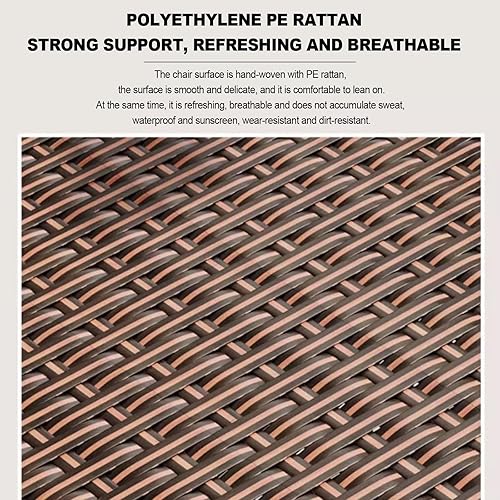 Miniatura 7 de DSEWTEZXI Silla reclinable portátil de ratán con respaldo alto para exteriores, silla reclinable de gran tamaño para patio, silla reclinable