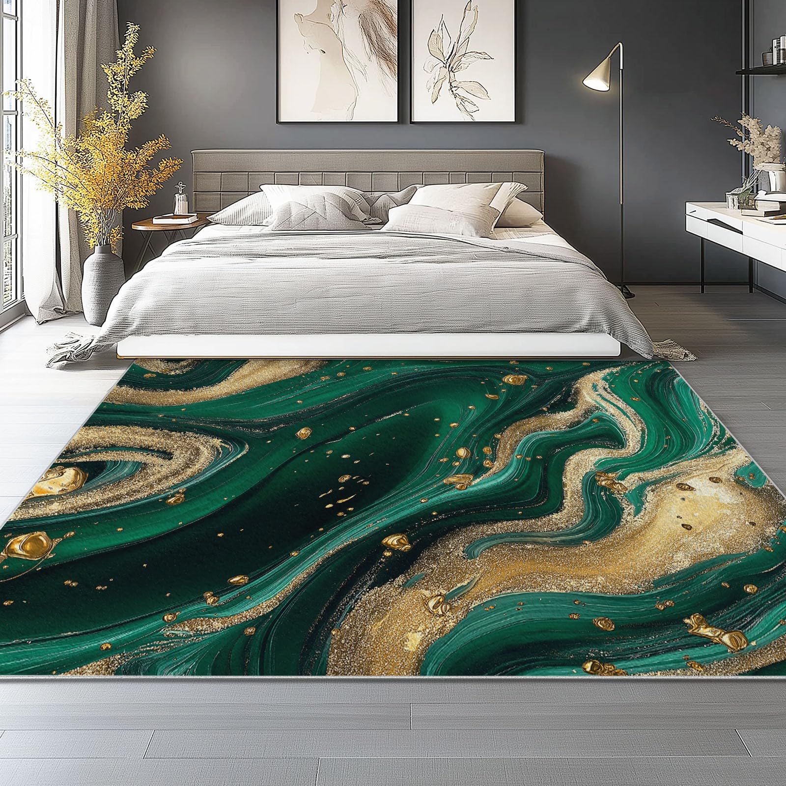 Dywan Area Rug o teksturze agatu, płynny luksus, zmywalny, miękki, ultradrobny kaszmir, krótki włos, prostokątny dywan antypoślizgowy 80 x 150 cm, dywany do sypialni, salonu, jadalni, kuchni, biura