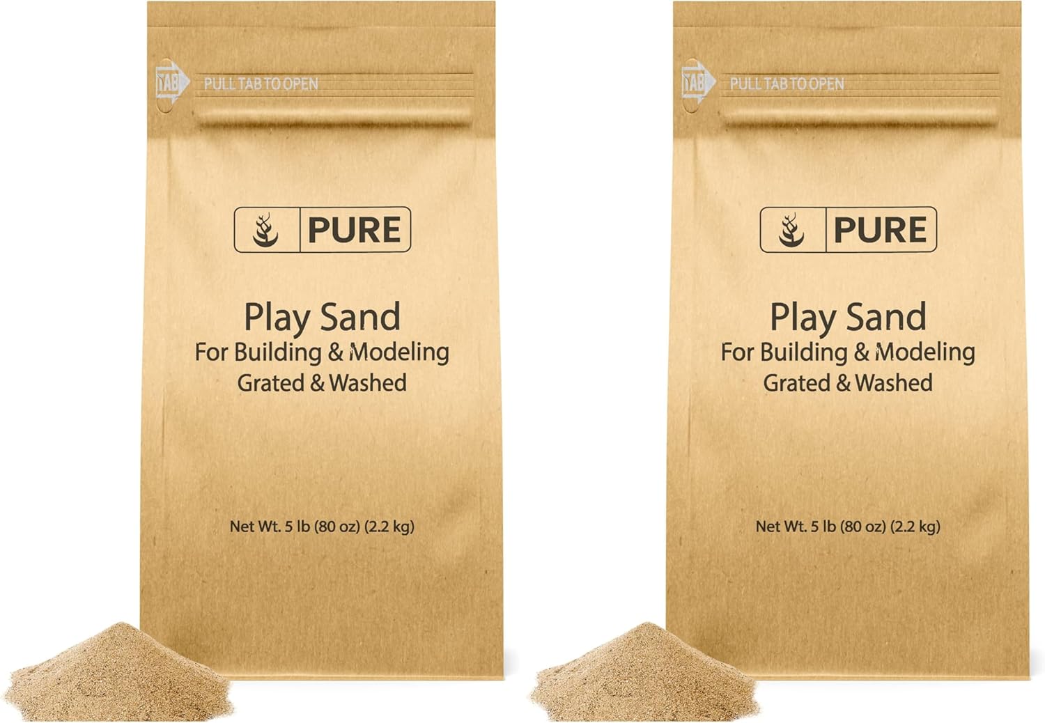 PURE ORIGINAL INGREDIENTS Play Sand (5 lb) Grated & Washed, for Building & Molding (Pack of 2)