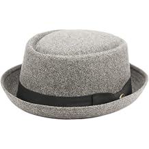 Porkpie Fedora Men's Vintage Style Wool Blend L/XL, F1678ASH Gray