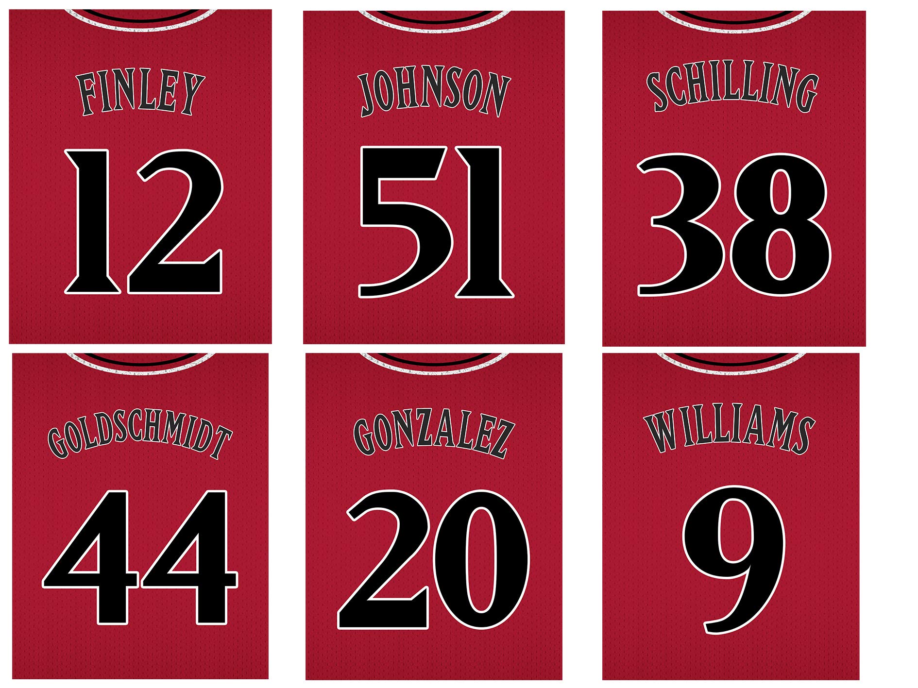 TnT PrintsArizona Diamondbacks Poster Set- Vintage Jerseys- 8x10 Semi-Gloss Poster Prints