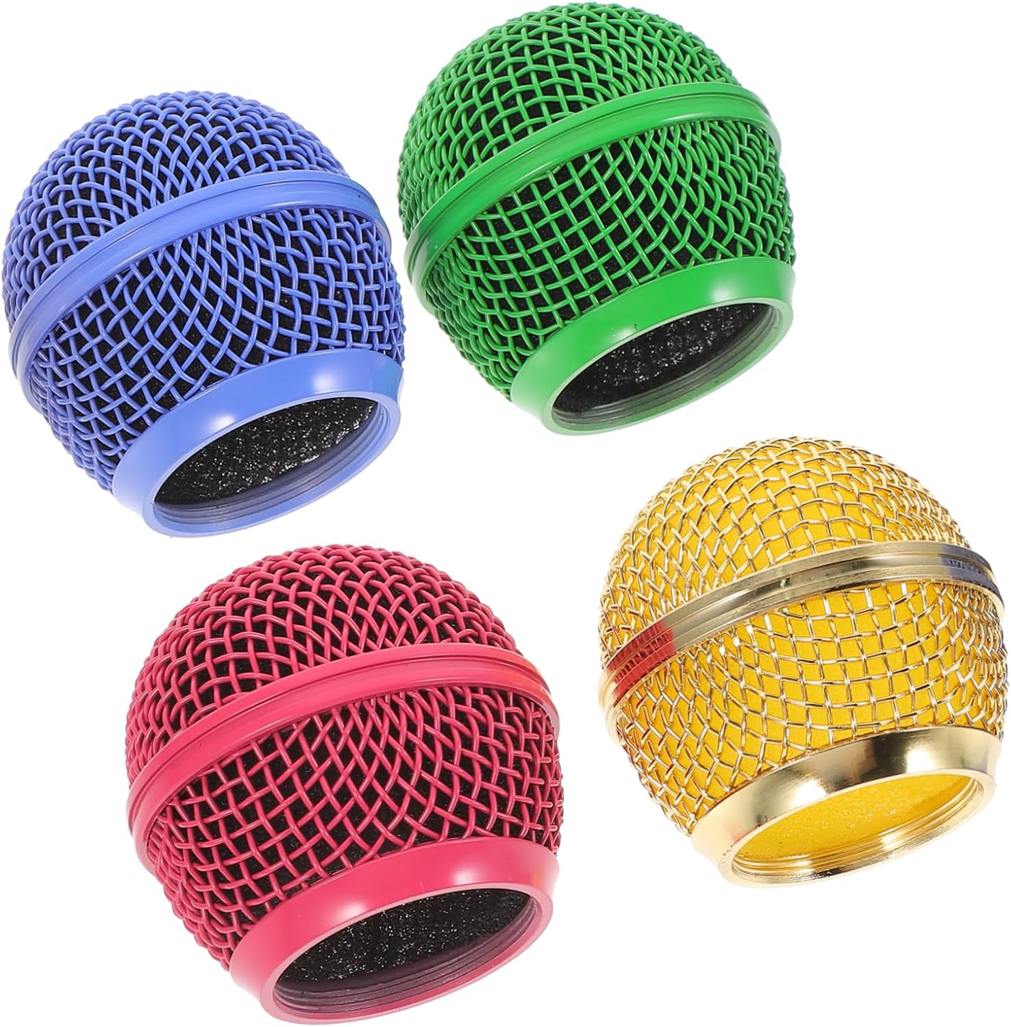 Microphone Grill Heads 4 Pack Metal Replacement Mesh Covers