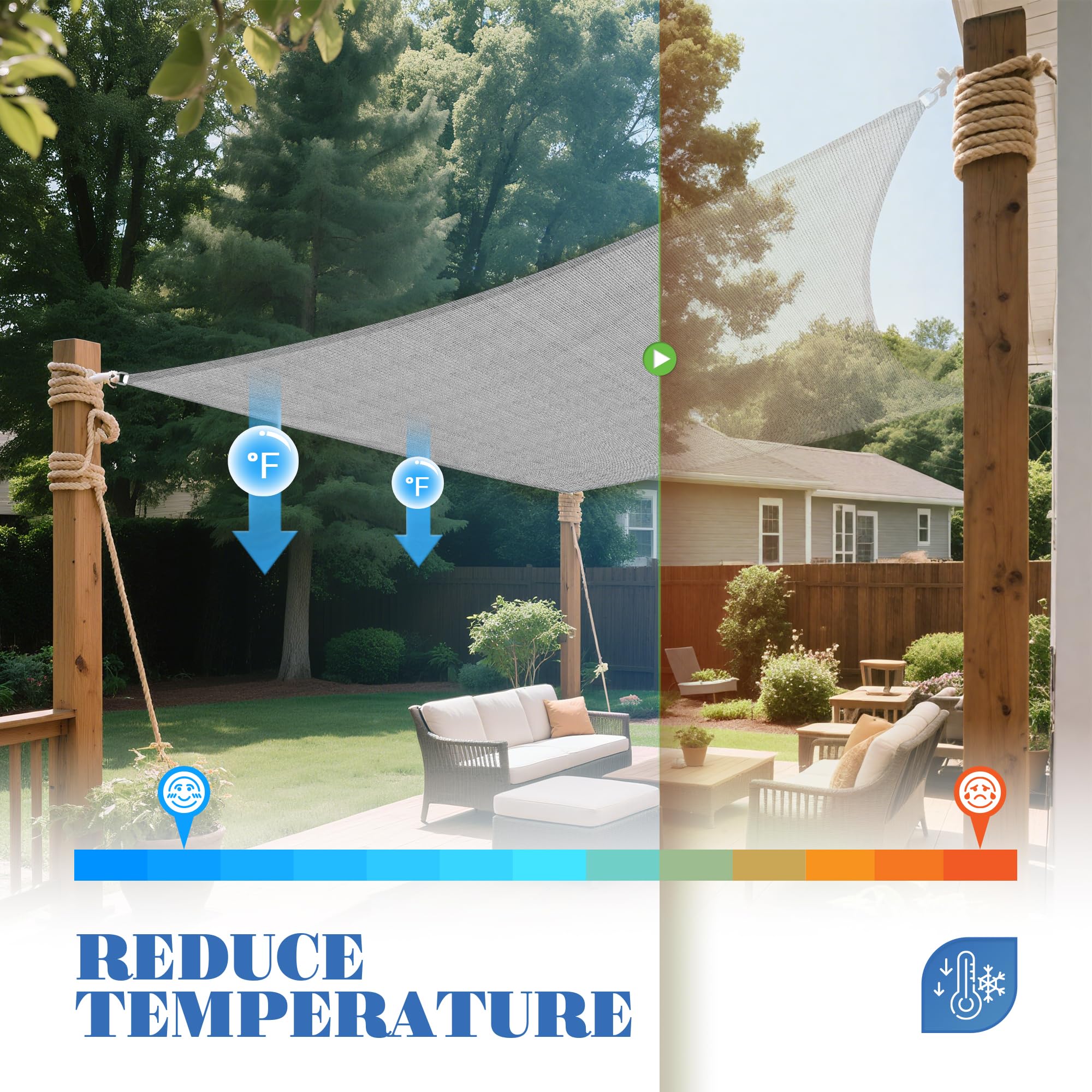 Snapklik.com : ECOOPTS 18x22 HDPE Sun Shade Sail Rectangle Canopy ...