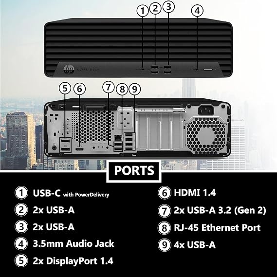 HP New Elite 600 G9 Small Form Factor Desktop, Intel i5-13500 (Beats i7-11700K), 16GB RAM, 256GB SSD, HDMI, Type-C, DP, Support 4K, Wired Keyboard and Mouse, Windows 11 Pro