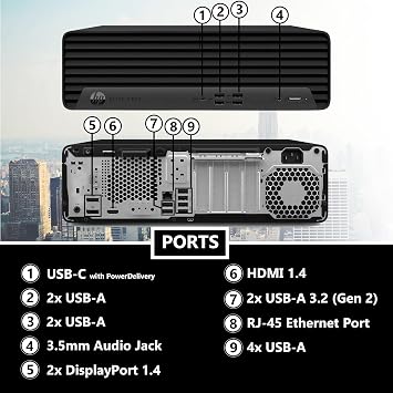 HP New Elite 600 G9 Small Form Factor Desktop, Intel i5-13500 (Beats i7-11700K), 16GB RAM, 256GB SSD, HDMI, Type-C, DP, Support 4K, Wired Keyboard and Mouse, Windows 11 Pro