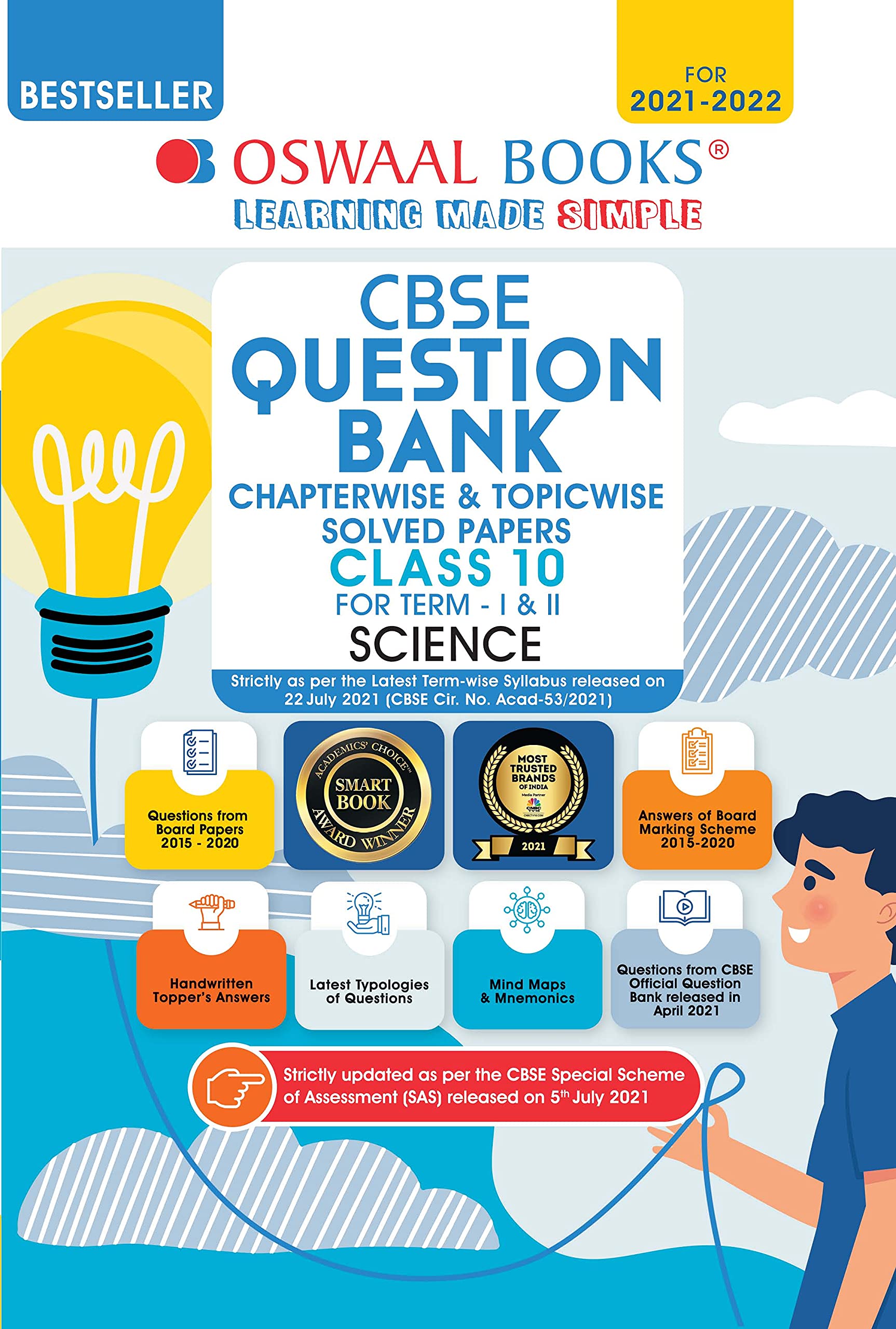 Oswaal CBSE Question Bank Class 10 For Term-I & II Science Book Chapterwise & Topicwise Includes Objective Types & MCQ's (For 2021-22 Exam)