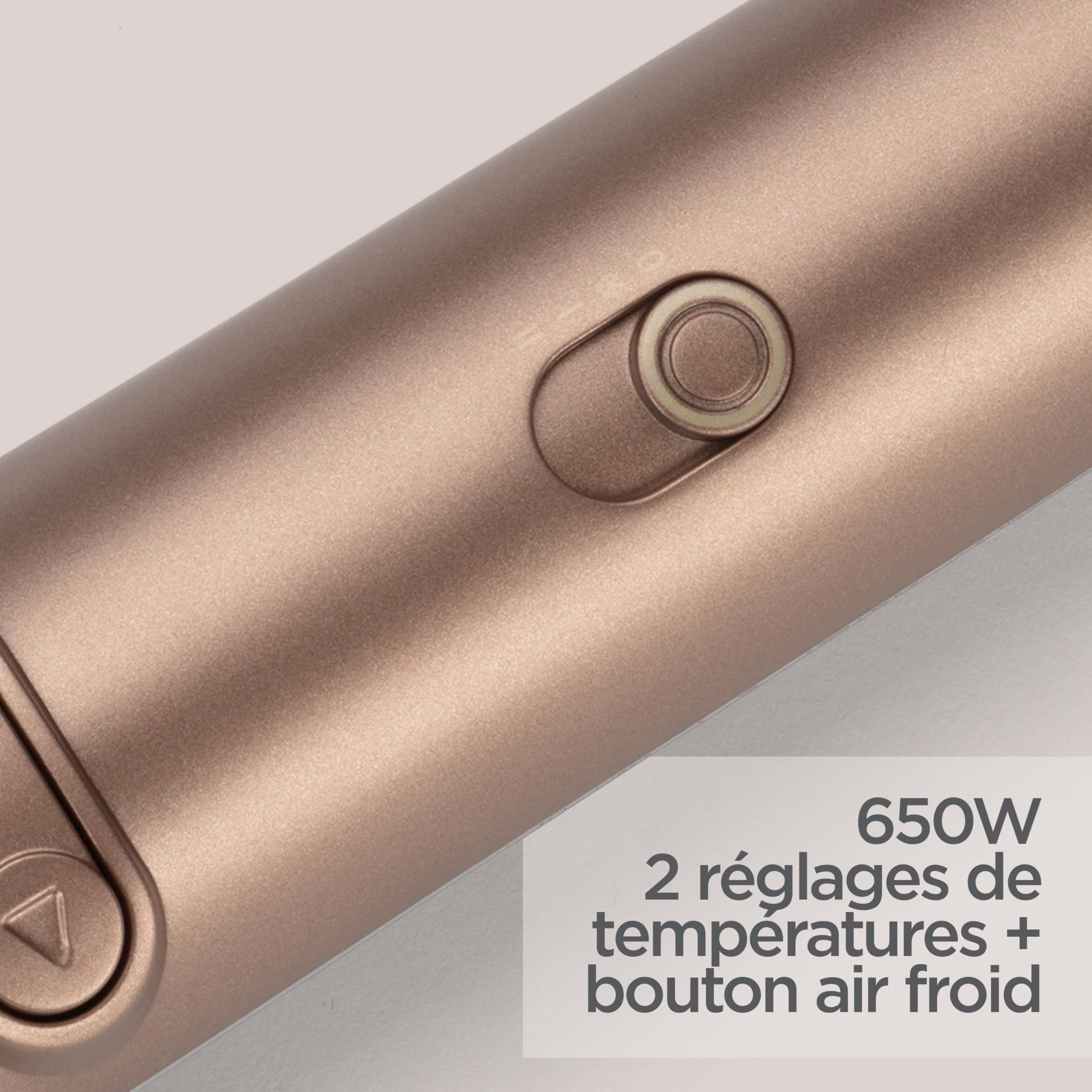 BaByliss Brosse soufflante rotative Big Hair Dual - Technologie ionique anti-frisottis, Brosse de 50 mm et 40 mm, 2 sens de rotation, 2 réglages de température + Bouton air froid, Noir, AS952E