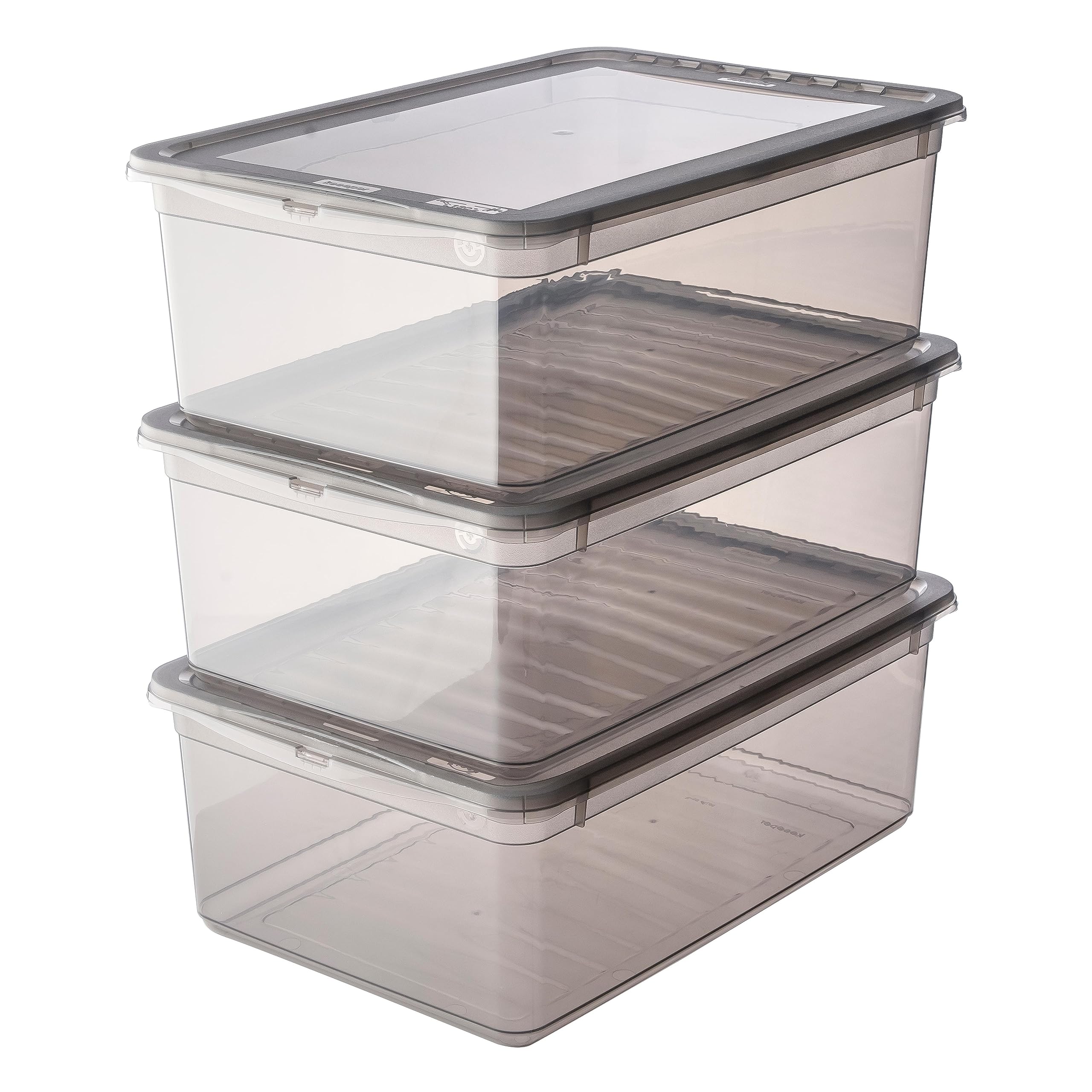 keeeper Cajas de almacenaje con Air Control System, Set de 3 unidades, 3 x 11 l, Bea, Transparente
