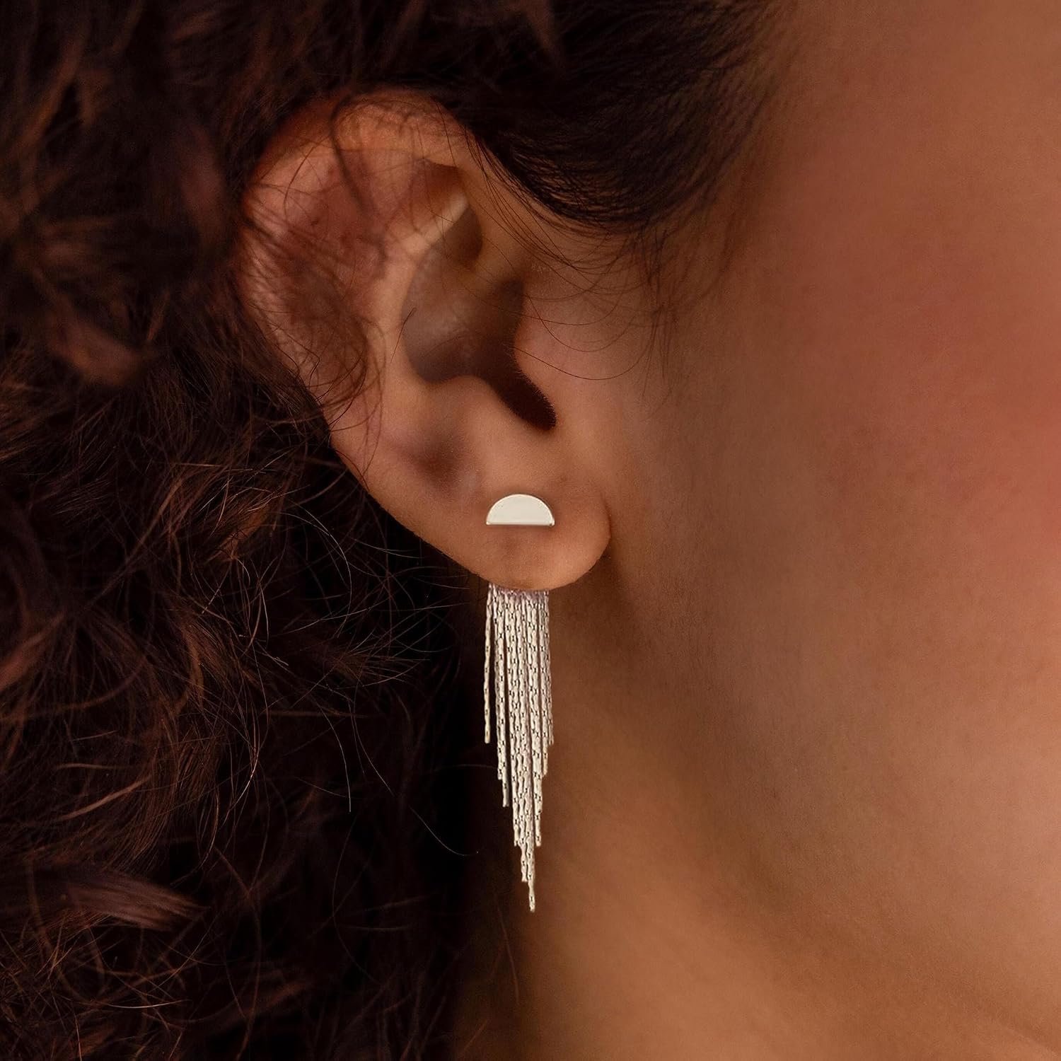 Gold Earrings for Women, 14K Gold Plated Tassel Dangle Earrings for Women Trendy Hypoallergenic Long Chain Earring Dainty Pearl Drop Earrings Elegant Wedding Earring Fashion Jewelry for Womens