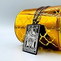 Vista 3 de Collar de tarjeta de tarot - Collar de tarot para mujeres y hombres - Joyería de tarjeta de tarot - Collar de tarot de acero inoxidable - Colgante