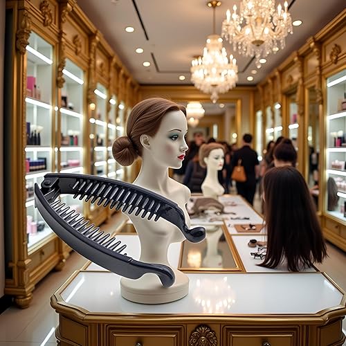 Miniatura 5 de Pinzas para el pelo de plátano para mujer, color negro, pinzas trenzadas, horquillas para el cabello, regalo de Navidad, pinzas para el cabello