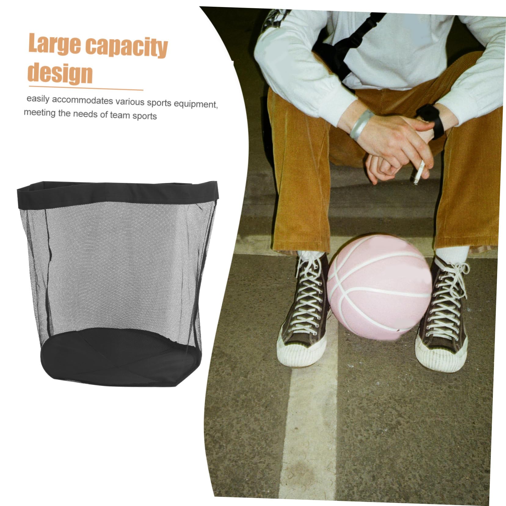 HANABASS Bolsa De Malla Extragrande para Balones De Fútbol Béisbol y Voleibol Cordón Bolsa De Almacenamiento Deportiva para Gimnasio Playa y Natación