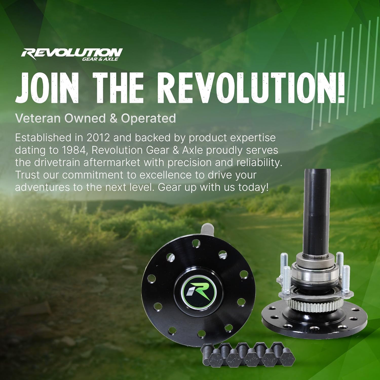 Revolution Gear & Axle 4340 Chromoly Rear Axle Kit Compatible with 2007-2018 Jeep Wrangler JK Rubicon 32 Spline Dana 44, Fits Factory Locker, High-Strength Off-Road Replacement, Heavy-Duty Performance