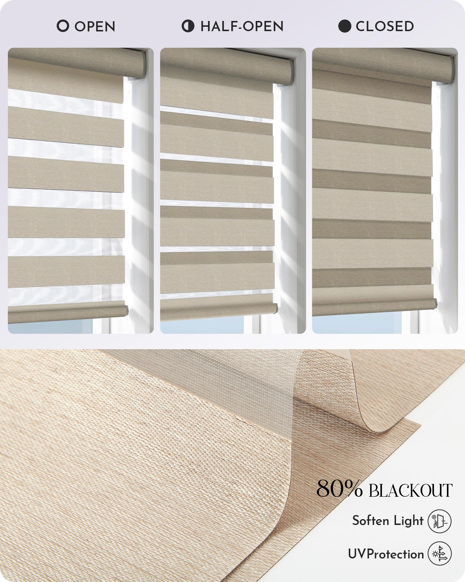 Amazon.com: Graywind Motorized Zebra Blinds for Windows, Blackout