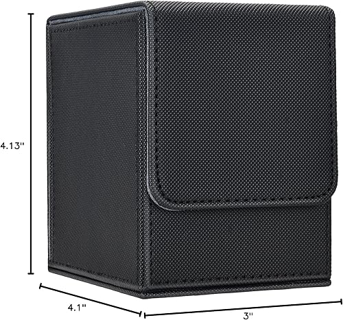 Miniatura 9 de Caja de cartas con 2 divisores, caja de almacenamiento de tarjetas coleccionables de capacidad estándar para más de 80 tarjetas de doble manga,