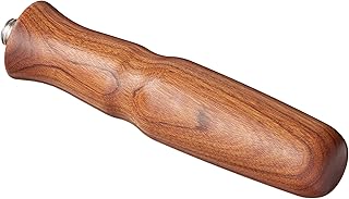 Scarlet espresso | Poignée en bois précieux « Precioso » pour porte-filtre avec vis en acier inoxydable M12 pour Rocket Bezzera La Marzocco, etc. (bois de santal – Marron, poignée 2)