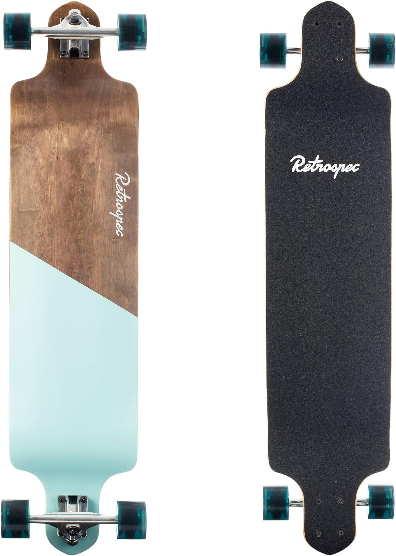 Retrospec Tidal 41-inch Drop-Down Longboard Skateboard Complete 9-Ply Canadian Maple Wood Build Cruiser for Commuting, Cruising, Carving & Downhill Riding