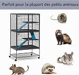 MidWest Homes for Pets Modèle 162 Double Cage pour Petits Animaux Deluxe Critter Nation, Dimensions montée 91,44 x 60,96 x 160,02 cm (L x l x H), Gris Quartz - 3